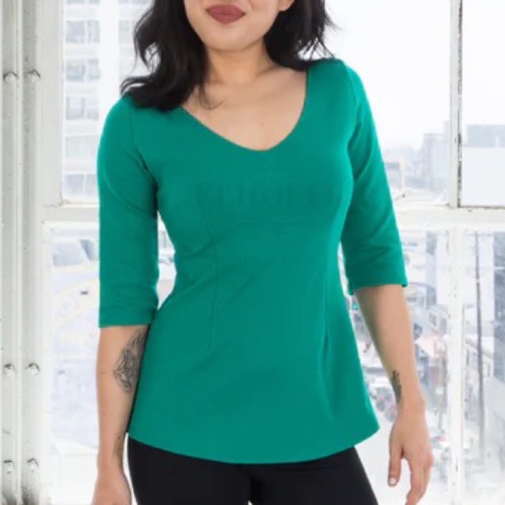 Elhoffer Designs Catherine top, Kelly green